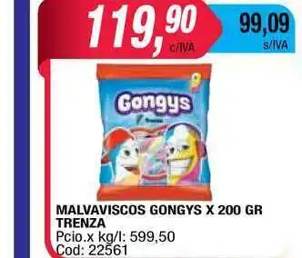 Maxiconsumo Malvaviscos Gongys x 200gr Trenza oferta