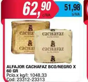 Maxiconsumo Alfajor Cachafaz BCO/ Negro X 60gr oferta