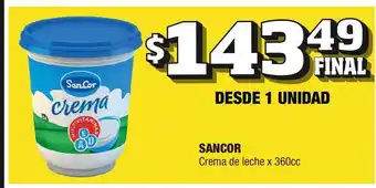 Maxi Hogar Sancor Crema De Leche 300cc oferta