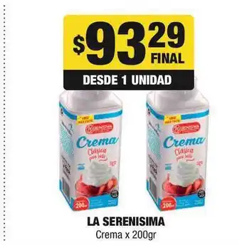 Maxi Hogar La Serenisima Crema 200gr oferta
