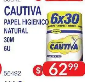 Masivos Cautiva Papel Higienico Natural 30m oferta