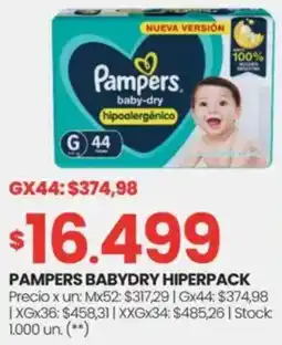 Changomas Pampers babydry hiperpack oferta