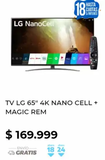 TV LG 65" 4k Nano Cell+ Magic Rem