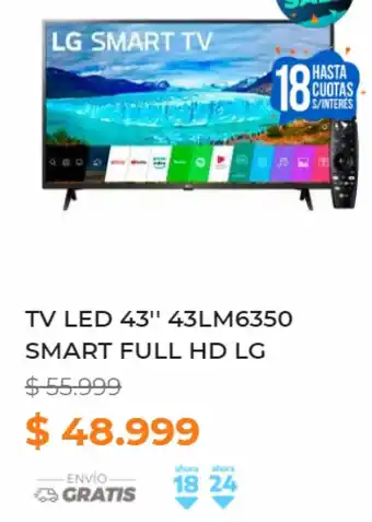 Pardo Hogar TV LED 43" 43LM6350 Smart Full HD LG oferta