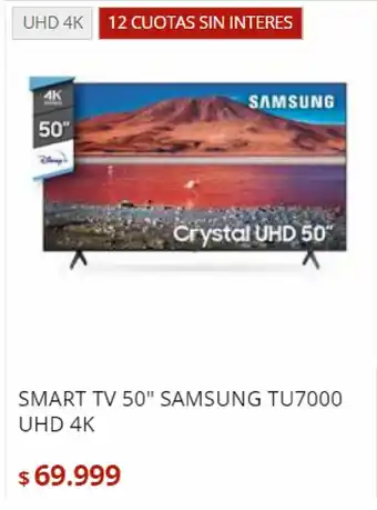 Bringeri Smart TV 50" Samsung TU7000 UHD 4k oferta