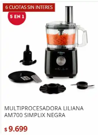 Bringeri Multiprocesadora Liliana Am700 Simplix Negra oferta