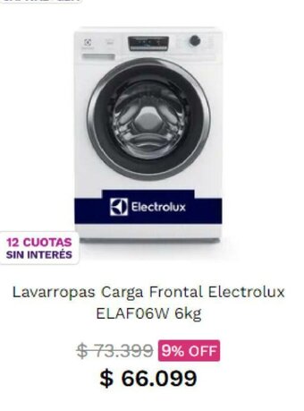 Frávega Lavarropas Carga Frontal Electrolux ELAF06W 6kg oferta