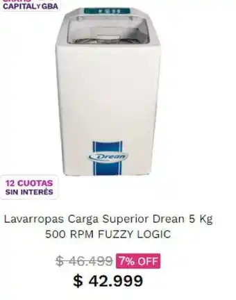Frávega Lavarropas Carga Superior Drean 5kg 500RPM oferta