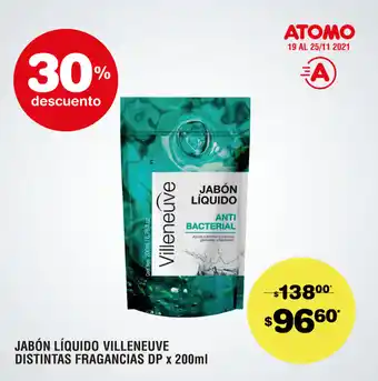 Atomo Conviene Jabón Líquido Villeneuve Disintas Fragancias DP x 200ml oferta