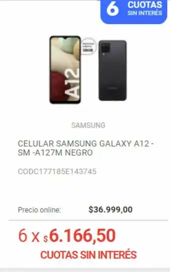 Musimundo Celular Samsung Galaxy A12 SM-A127 M Negro oferta