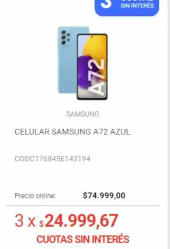 Musimundo Celular Samsung A72 Azul oferta
