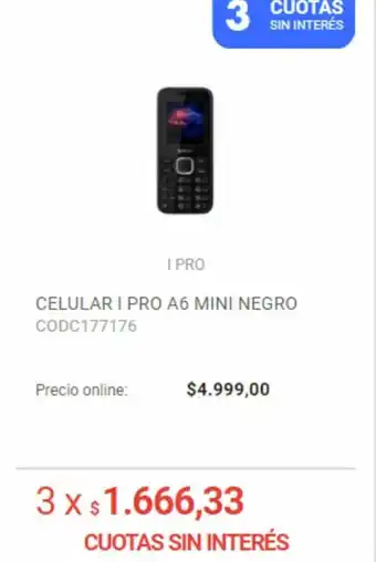 Musimundo Celular I Pro A6 Mini Negro oferta