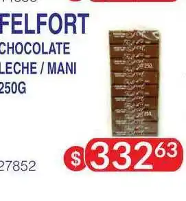 Masivos Felfort Chocolate Leche - Mani 250g oferta