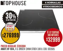 Coto Tophouse 4 hornallas vitrocerámico oferta