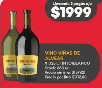 Supermercados Tadicor Vino viñas de alvear oferta