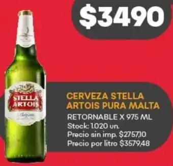 Supermercados Tadicor Stella artois cerveza pura malta oferta