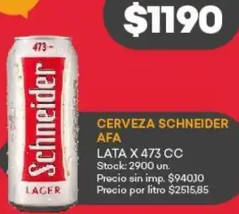 Supermercados Tadicor Schneider afa cerveza oferta