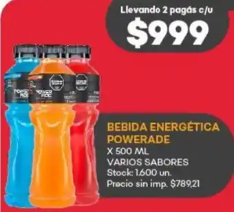 Supermercados Tadicor Bebida energética powerade oferta