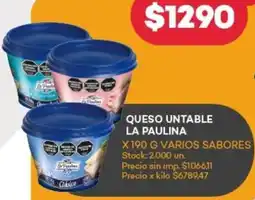 Supermercados Tadicor La paulina queso untable oferta