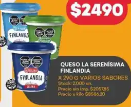 Supermercados Tadicor Finlandia queso la serenísima oferta