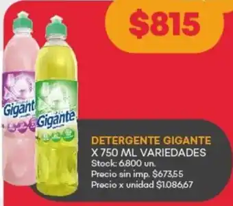 Supermercados Tadicor Gigante detergente oferta