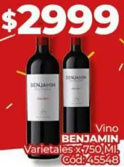 Diarco Benjamin vino varietales oferta