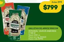 Super MAMI GALLETAS DE ARROZ RINCON oferta