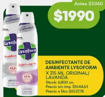 Super MAMI Desinfectante de ambiente lysoform oferta