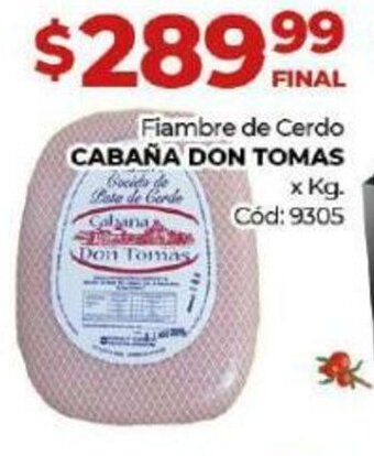 Diarco Fiambre de Cerdo Cabaña Don Tomas oferta