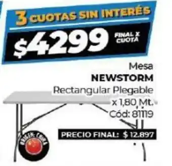 Diarco Mesa Newstorm Rectangular Plegable 3 Cuotas Sin Interés oferta