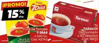 Diarco 15% dto. Puré de Tomate 7 Días / Taragüi Diamantado oferta