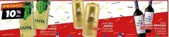 Diarco 10% dto. Vino Uvita Blanco/Cerveza Andes Origen/Vino Bodega Privada Colleción Varietales oferta