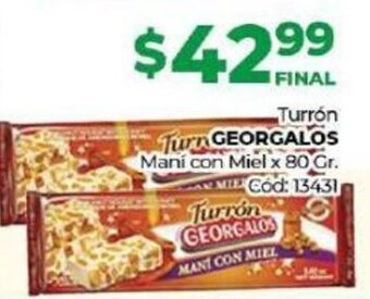 Diarco Turrón Georgalos Maní con Miel oferta