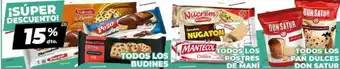 Diarco 15% dto. Todos Los Budines/Todos Los Postres de Maní/Todos Los Pan Dulces Don Satur oferta