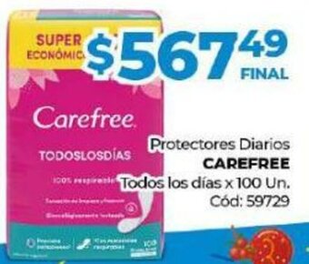Diarco Protectores Diarios Carefree Todos Los Días oferta