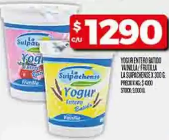 Supermercados DIA La supachense yogur entero batido vainilla/frutilla oferta