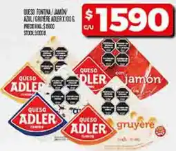 Supermercados DIA Queso fontina/jamon azul/gruyere adler oferta