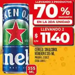 Supermercados DIA Heineken cerveza sin alcohol oferta