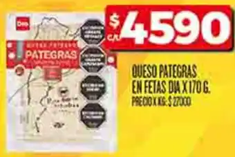 Supermercados DIA Queso pategras en fetas dia oferta