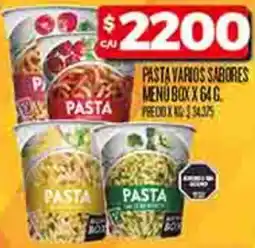 Supermercados DIA Pasta varios sabores menu box oferta