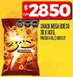 Supermercados DIA Snack mega queso oferta