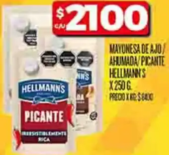 Supermercados DIA Hellmann's mayonesa de ajo ahumada/picante oferta