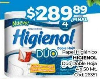 Diarco Papel Higiénico Higienol Duo Doble Hoja oferta