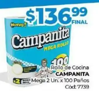 Diarco Rollo de Cocina Campanita Mega 2 Un. oferta