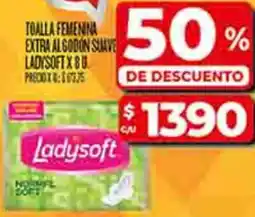 Supermercados DIA Ladysoft toalla femenina extra algodon suave oferta