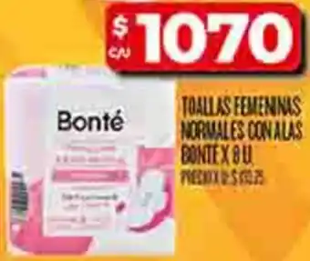 Supermercados DIA Toallas femeninas normales con alas bonte oferta