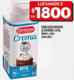 Supermercados DIA La serenisima crema clasica para batir oferta