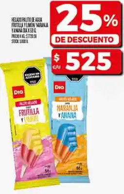 Supermercados DIA Helado palito de agua oferta