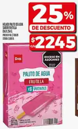 Supermercados DIA Dia helado palito de agua sabor frutilla oferta