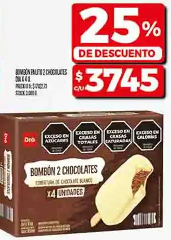 Supermercados DIA Dia bombón palito 2 chocolates oferta